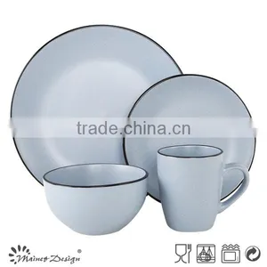 Ceramic Matt Glaze Sesame Dot Solid Color Breakfast Dinnerware Set thumbnail-1