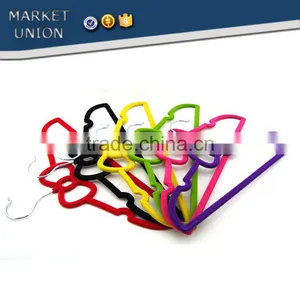 ABS Bowknot Shape Velvet Antiskid Hanger Flocking Clothes Hanger With Pulley,ABS,Nylon Villi,Chrome Plated Hook thumbnail-6