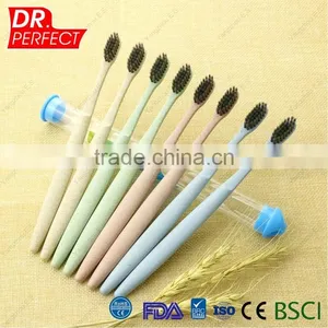 2017 the Latest Degradable Eco-friendly Wheat Straw Manufacture Large Quantity Ordered Environmental Toothbrush thumbnail-3
