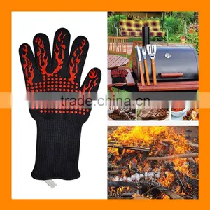 932F Heat Proof Cut Resistant Silicone Hot Surface Handler BBQ Baking Gloves thumbnail-1