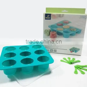 9 Holes Circle Silicone Ice Cube Tray thumbnail-2