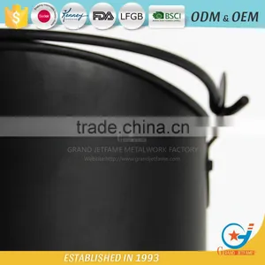 Fireplace Accessories Ash Coal Bucket Powder Coated Black Fire Coal Metal Ash Bucket thumbnail-6