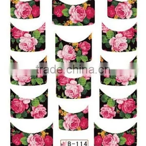 French Half Watermark Fiower Painting Nails Stick ,DIY Fashion Nail Art thumbnail-3