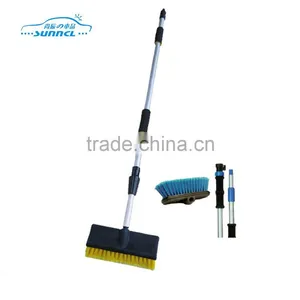 Multi Useful Telescopic Handle Soft Bristle Car Wash Brush With Sponge thumbnail-1
