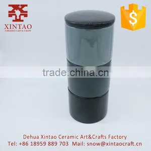 Wholesale Ceramic Black Tableware Stackable Mug Set With Rack thumbnail-6