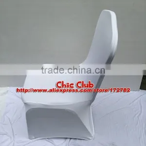 100 PCS Stretch Elastic Universal White Spande Wedding Chair Covers for Weddings Party Banquet Hotel Lycra Polyester Fabric thumbnail-3