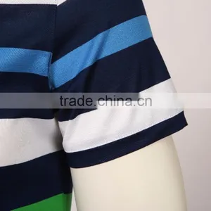 Wholesale Color Combination Cotton Stripe t Shirt thumbnail-5