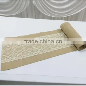 Burlap and Lace Table Runner Hessian Table Runner for Rustic Wedding Decoration thumbnail-5