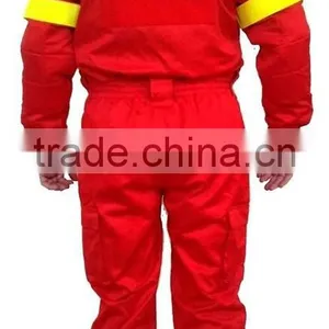 Mens Button Front hi Vis Fire Retardant Workwear Coverall Suit thumbnail-2