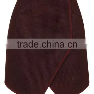 Popular 2016 Angled Wrap Airtex Mini Skirt Wine Elegant Skirts Curly Willow Table Skirts thumbnail-3