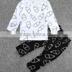New 2 Piece Baby Clothes Set Girl Pants Blouse Infant Clothing Newborn Baby Clothing Sets Boy Cotton Little Monster thumbnail-4