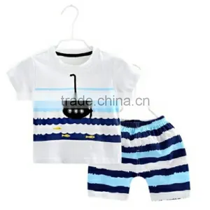 Children Clothing Sets Colourful Printed Summer Cotton Short Sleeve Clothing Sets thumbnail-1
