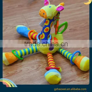 Lovely Giraffe Bell Insert Baby Educational Plush Toys Baby Bed Hanging Toys thumbnail-2