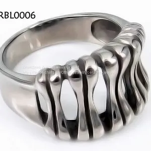 High Polished Solid 316L Stainless Steel Ring Engagement Charm thumbnail-3