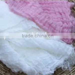 Eco-friendly Customized Baby Pink and White Cheesecloth Photography Prop Baby Photo Prop Hand Dyed Christmas Gift Wrap thumbnail-1