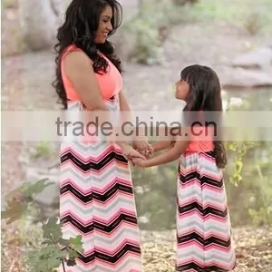 Mommy and me Maxi Dress Mother and Daughter Dress Design Kids Clothing Wholesale Girls Birthday Dresses thumbnail-2