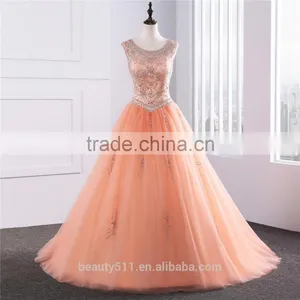 2018 Tulle Quinceanera Ball Gown With Intricately Beaded Bodice Gemstone Beading Bridal Gowns Quinceanera Dress ED0254 thumbnail-2