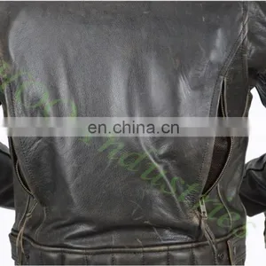 Brown Leather Motorcycle Motorbike Jacket thumbnail-6