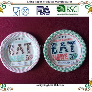 Christmas Party Holiday Disposable Dinnerware Tableware Color Printed Paper Plate With PE Coated Pack Made in China thumbnail-2