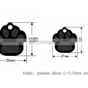 Aluminum Paw Shape 2 Sides Tag Pet Dogs and Cats ID Tag thumbnail-2