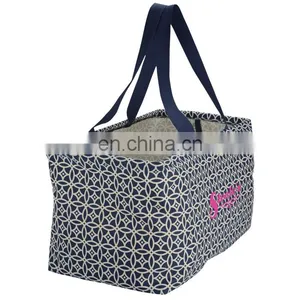 XD1019 Utility Tote Folding Stripe Canvas Beach Tote Bag Wholesale thumbnail-4
