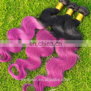 8A Ombre Brazilian Hair Body Wave Two Tone Color Purple Hair Extensions Body Wave Paypal Accept 3 Bundles Free Shipping thumbnail-2