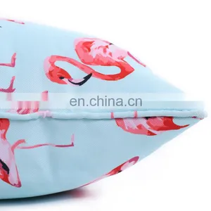 Watercolor Blue Flamingo Home Decor Sofa Car Seat Decorative Cushion Cover Pillow Case thumbnail-5