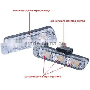 Amber LED Emergency Light 8 Flash Modes High Power Grille Net Light for Police Car Model YG350 thumbnail-3