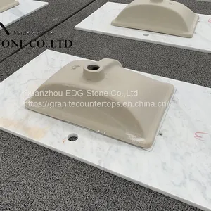 Factory Supplier Carrara White Marble Stone Vanity Units With Sink thumbnail-4