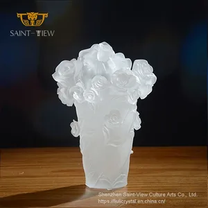 Saint-View Wholesale New Style Crystal Rose Incense Burner Crafts For Home Decoration thumbnail-1
