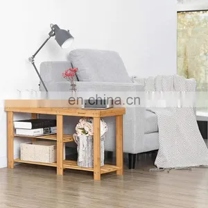 Morden Living Room 3 Tier Bamboo Wood Shoe Bench Rack thumbnail-4