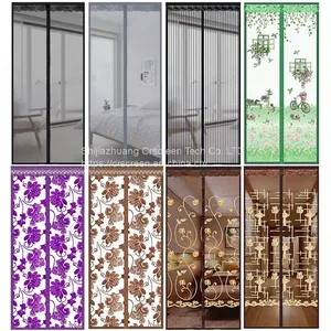 Household Magnetic Hole-Free Door Curtain Summer Magnetic Absorption Soft Door Curtain Partition Curtain Mute Velcro Door Curtain thumbnail-1