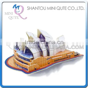 Mini Qute 3D Wooden Puzzle Sydney Opera House World Architecture Famous Building Adult Kids Model Educational Toy Gift NO.JPD558 thumbnail-1