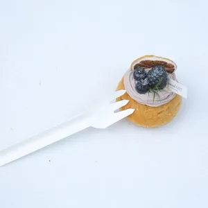 100% Bagasse Dinner Fork Sugarcane Biodegradable Tableware Disposable Bagasse Fork Serving Fork thumbnail-1