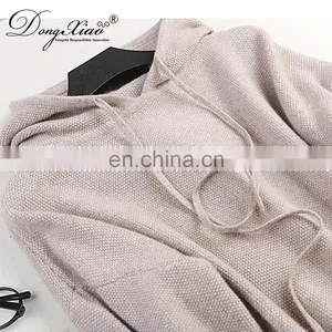 Fahion Spring and Autumn Drawstring Women's Keep Warm Cashmere Sweater Knit Hoodies thumbnail-3