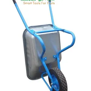 Single Wheel 6cbf Construction Trolley Wheel Barrow Metal Handle Metal Tub thumbnail-5