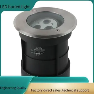 Led 304 Stainless Steel Round In-ground Lights, 6w Waterproof, Single-color Constant Brightness, 6w Flood-resistant With 512 Full-color Dmx Control thumbnail-2