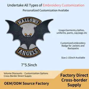 Embroidered Patches Eco-Friendly Twill Big Size Sew-On for Hats Jackets High Quality Small MOQ thumbnail-2