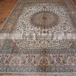 8x10 Foot Hand Knotted Turkish Tribal Cashmere Silk Carpet thumbnail-1