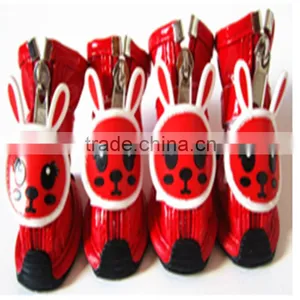 Creative New PU Leather Bunny Pet Boots Teddy Snow Boots Puppies Shoes thumbnail-1