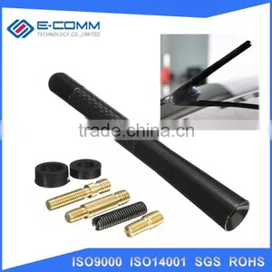 High Quality 4.72inch Universal Short Aluminum Auto Car Radio AM FM Carbon Fiber Antenna Replacement Screw Color Black thumbnail-3