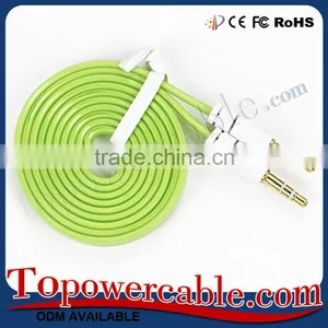 Wholesale Flat Noodle Design 3.5Mm Stereo Auxillary Audio Cable Extension thumbnail-4
