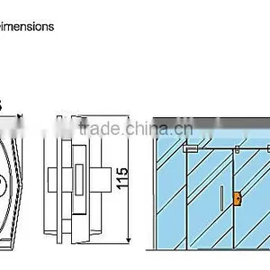 SKG-04S South America Single Swinging Glass Door Lock With Keys thumbnail-2