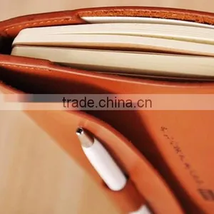 Factory Hot Sell Handmade Fashion Real Leather Notebook With Pen thumbnail-4
