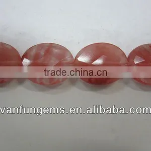 Cherry Quartz Faceted Oval thumbnail-1