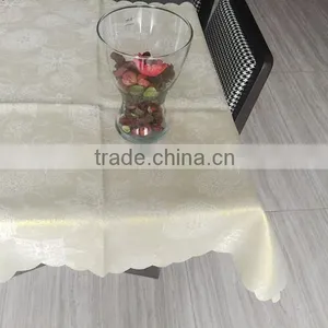 HOT SELLING CHEAP 100%POLYESTER SOLID Damask Table Cloth thumbnail-5