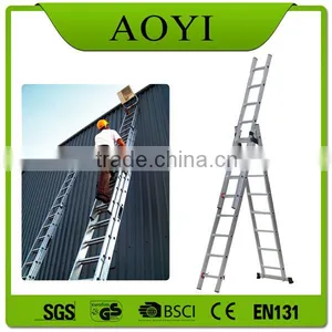 Easy to Operate Extension 3 Section Aluminum Loft Ladder AY-308 thumbnail-1