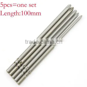 5PCS 801 Round Shank Magnetic Phillips Cross Screwdriver Bits Electric Screwdriver Bits100mm Length AR-22 thumbnail-1