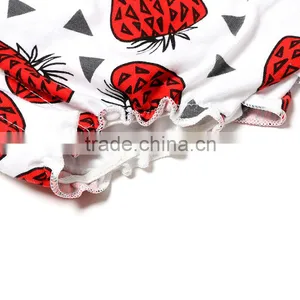 Strawberry Print Baby Infant Clothing Bubble Romper Girl Romper thumbnail-3