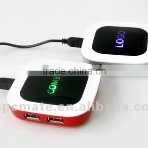 New Model Led Logo 4 Port Usb Hub With Card Reader as Christmas or 2013 New Year Gift thumbnail-1
